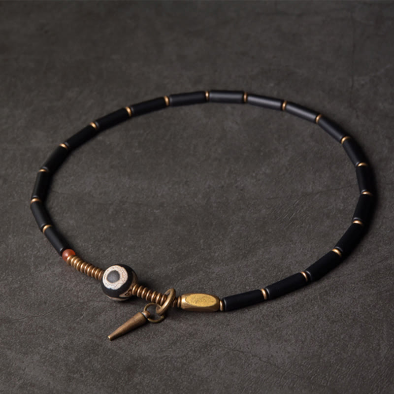 Black Onyx Dzi Bead Protection Bracelet