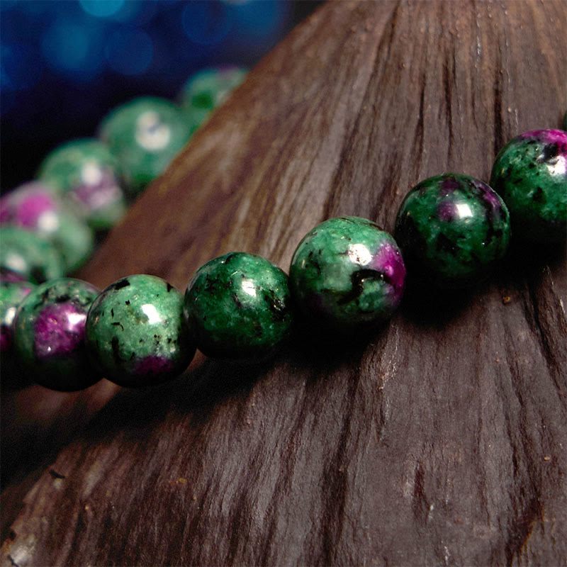 8mm Ruby Zoisite Spiritual Bead Connection Bracelet