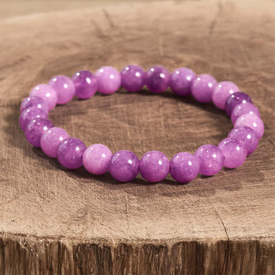 Bracelet de perles spirituelles en lépidolite de 8 mm pour la paix intérieure