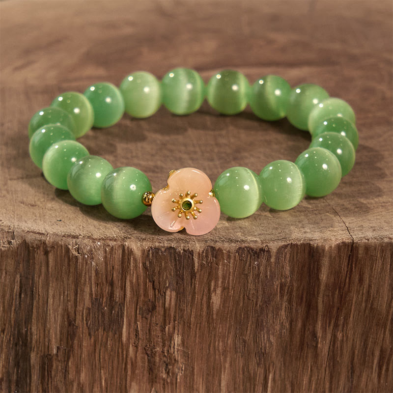 Cat's Eye Chrysoberyl Flower Love Bracelet | Healing Sounds