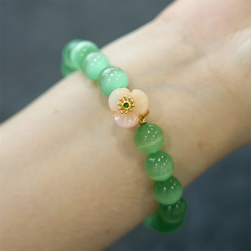 Cat's Eye Chrysoberyl Flower Love Bracelet | Healing Sounds