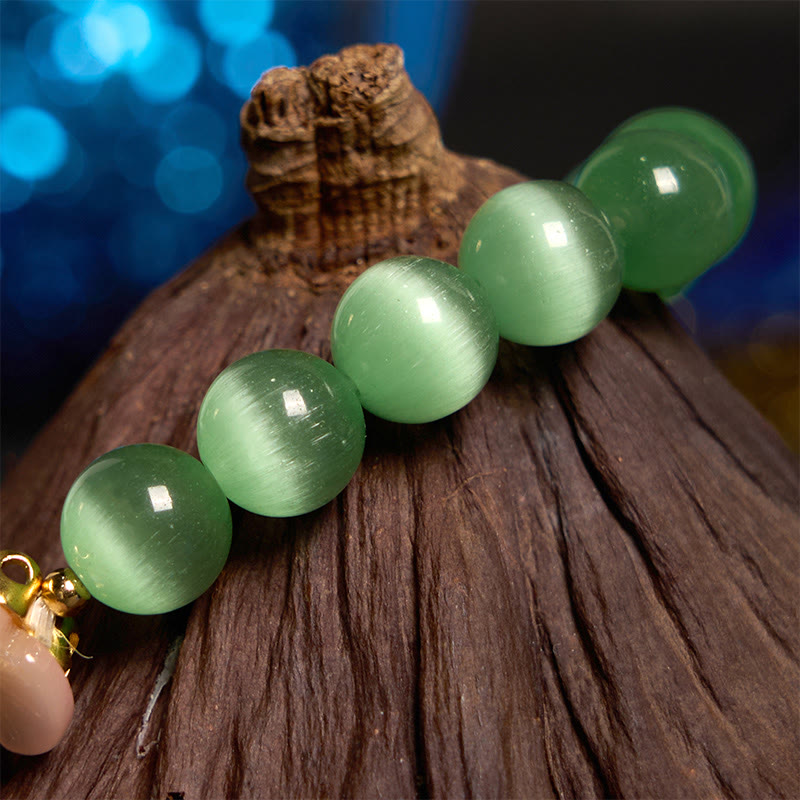 Cat's Eye Chrysoberyl Flower Love Bracelet | Healing Sounds