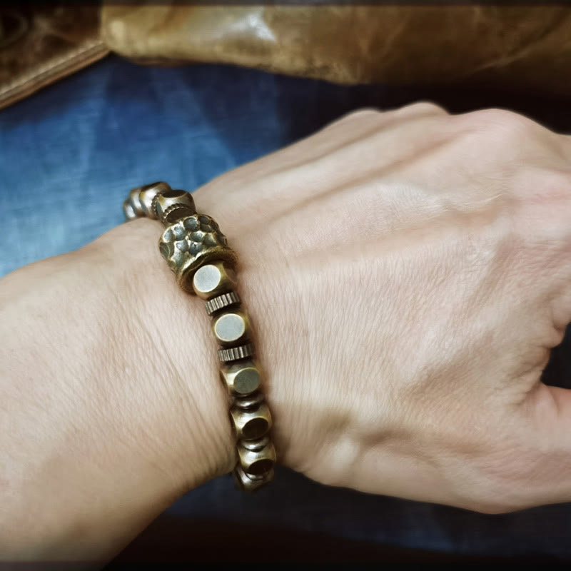 Copper Meteorite Pattern Balance Bracelet 17-18cm