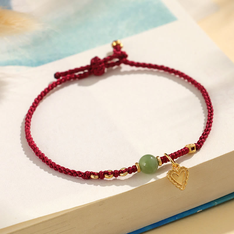 Hetian Jade Sterling Silver Charm Bracelet