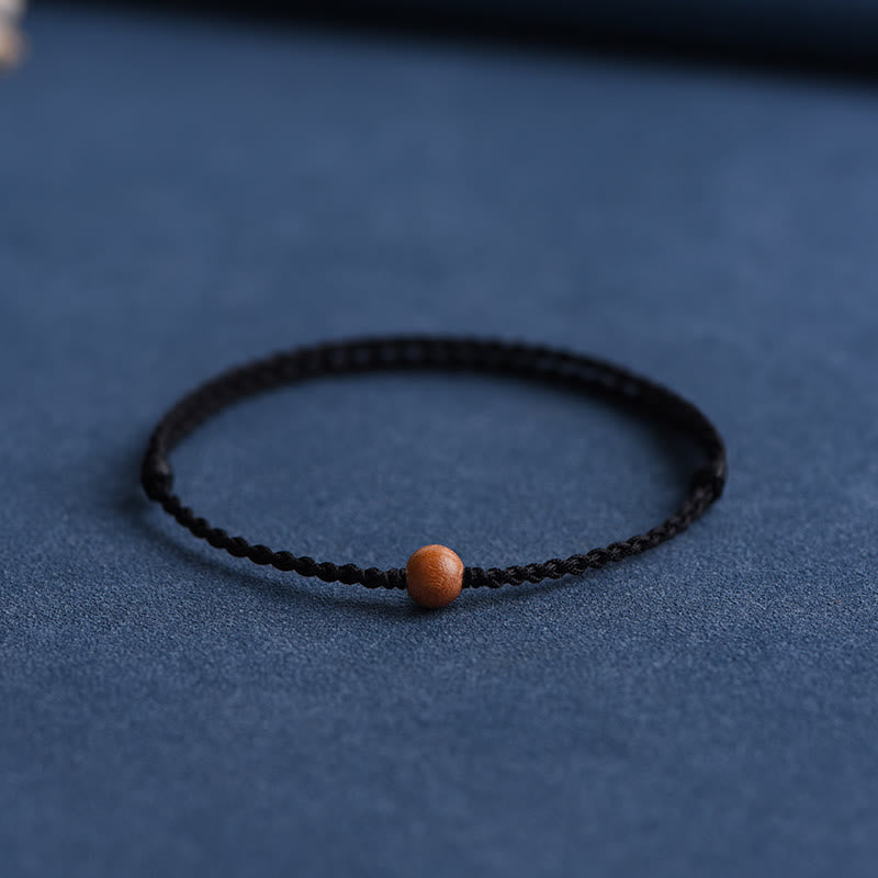 6mm Peach Wood Red String Protection Bracelet