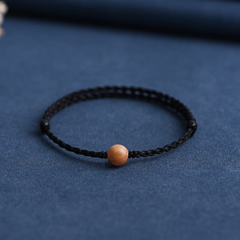 6mm Peach Wood Red String Protection Bracelet