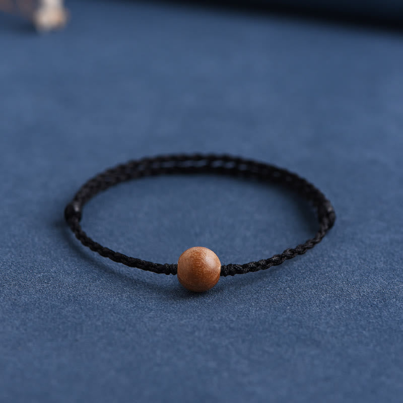 6mm Peach Wood Red String Protection Bracelet