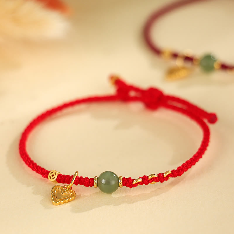 Hetian Jade Sterling Silver Charm Bracelet