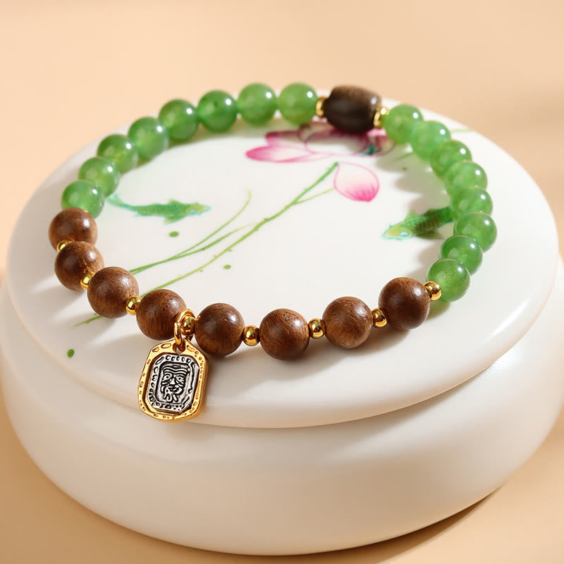 7mm Agarwood Green Chalcedony Zakiram Wealth Bracelet