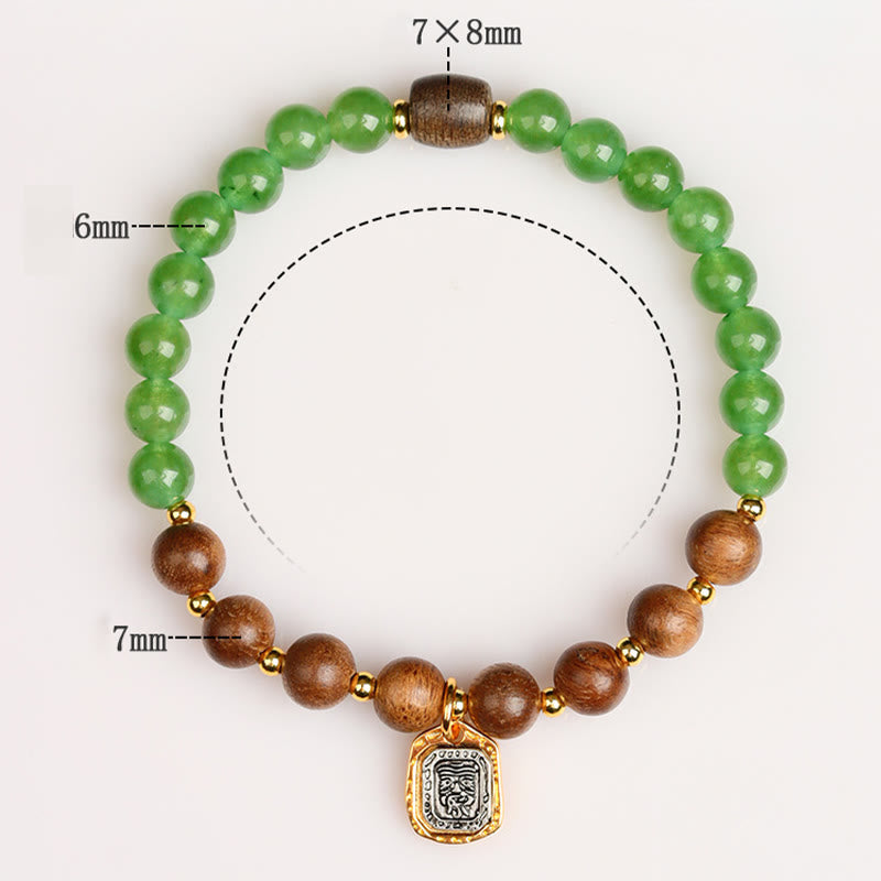 7mm Agarwood Green Chalcedony Zakiram Wealth Bracelet