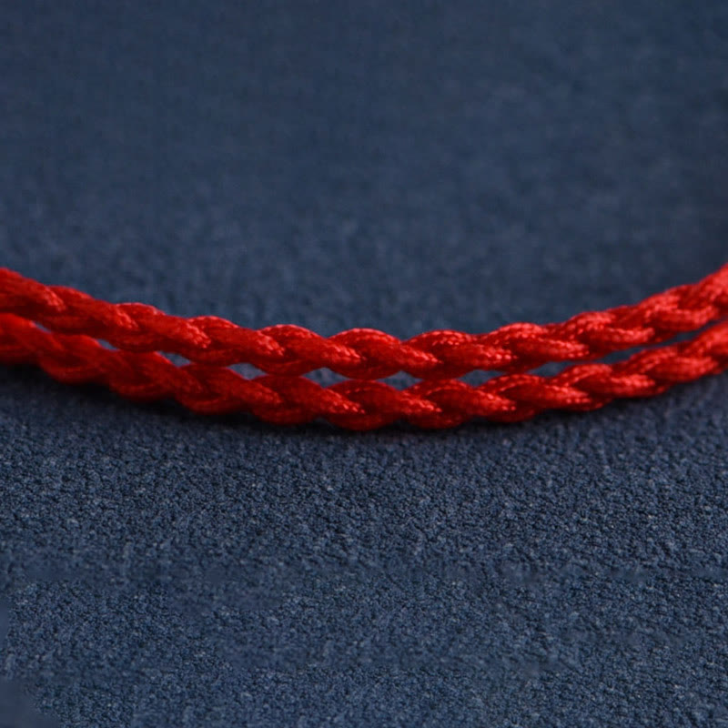 6mm Peach Wood Red String Protection Bracelet