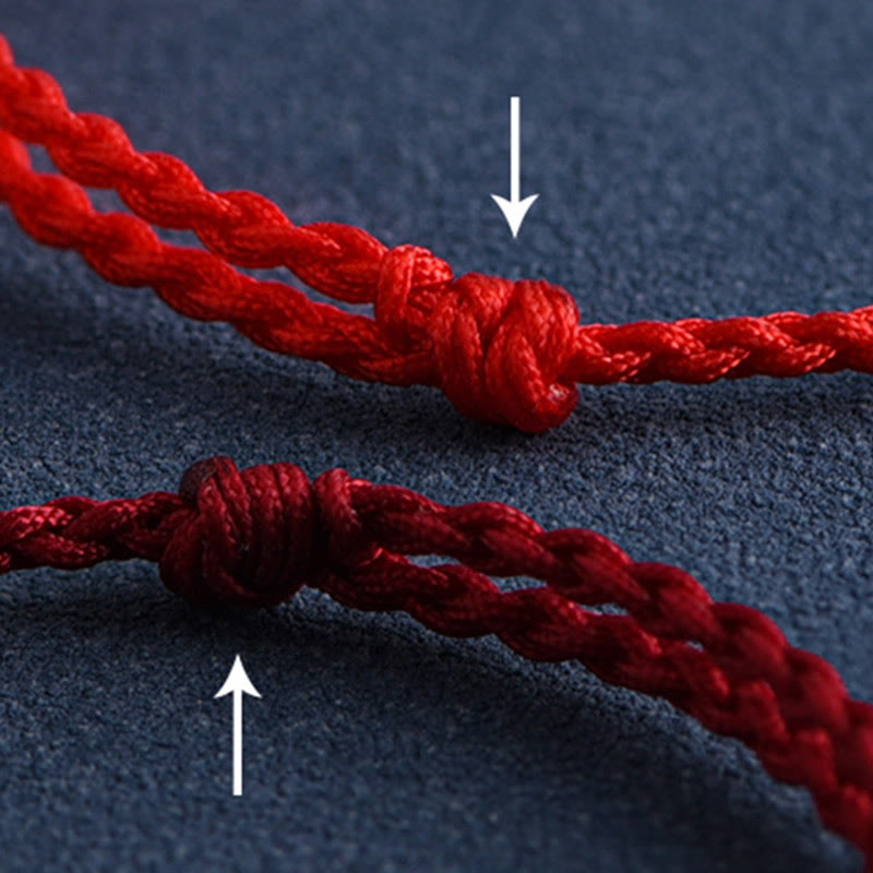 6mm Peach Wood Red String Protection Bracelet