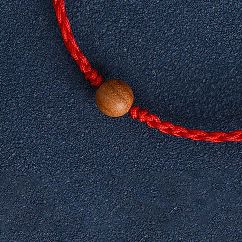 6mm Peach Wood Red String Protection Bracelet