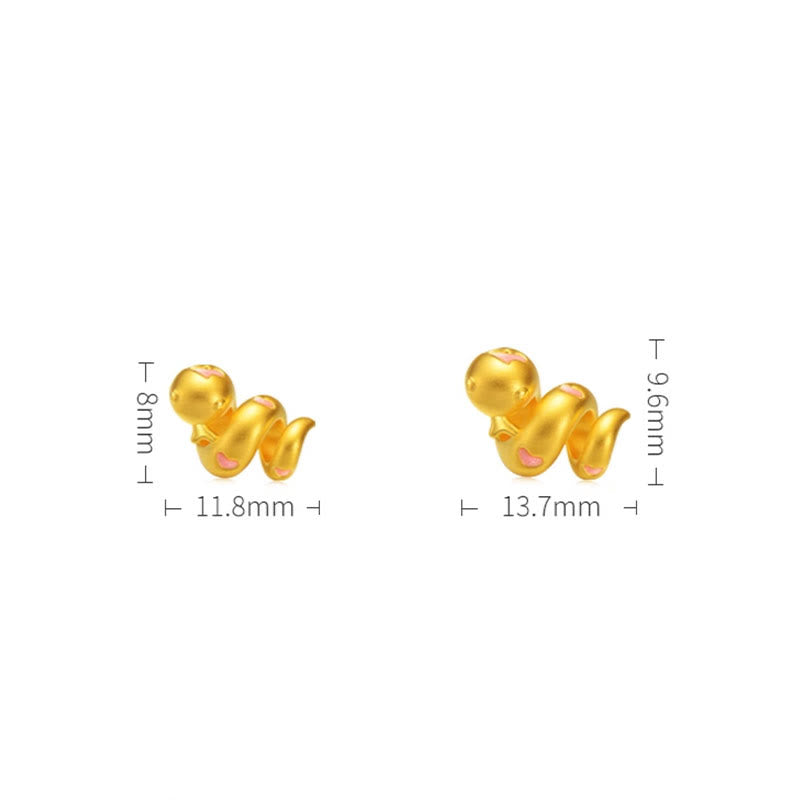 999 Gold Snake Pink Rope Bracelet for Luck