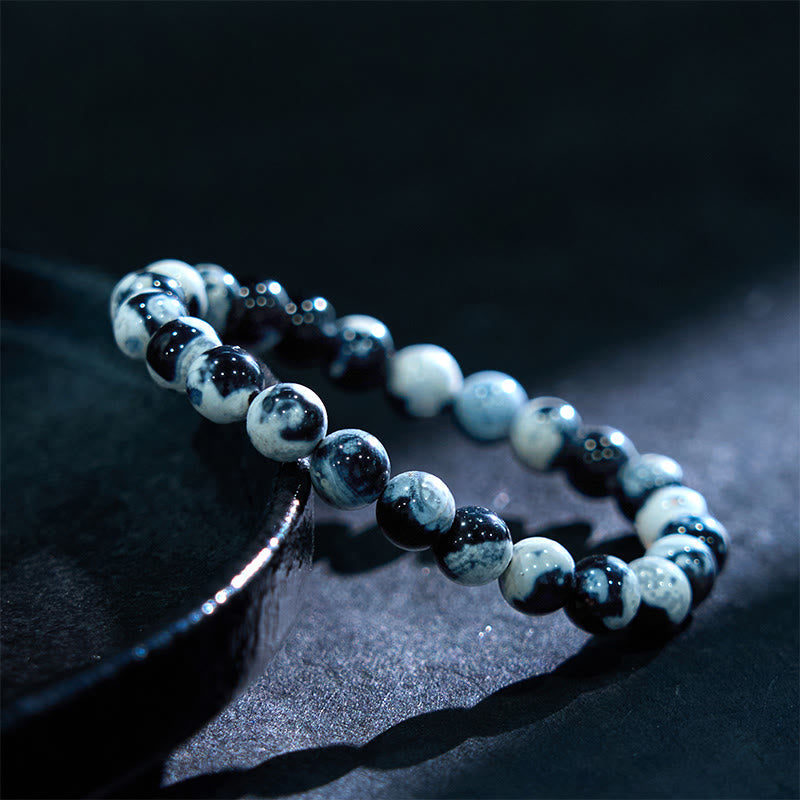 8mm Orca Agate Protection Bracelet for Anxiety Relief