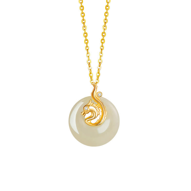 Chinese Zodiac Hetian Jade Abundance Necklace Pendant