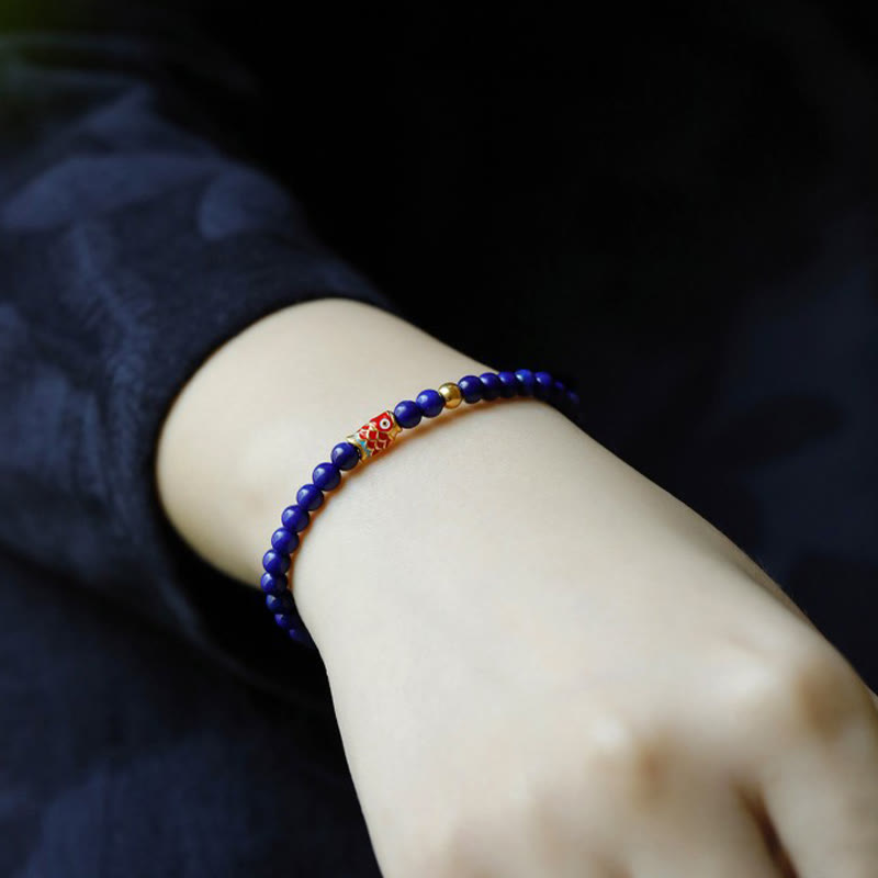 4mm Lazurite Koi Fish Positive Energy Bracelet