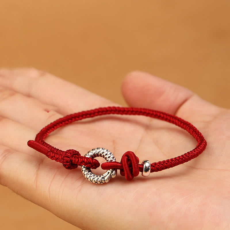 Sterling Silver Dragon Peace Buckle Bracelet
