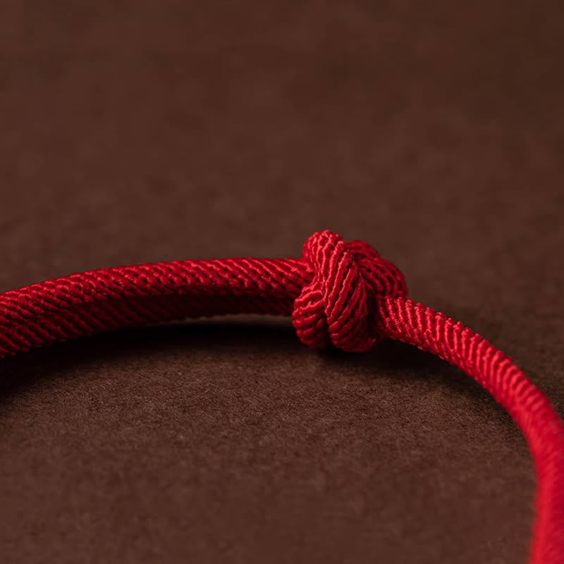 Unisex Adjustable Jade Luck Rope Bracelet for Protection & Good Fortune