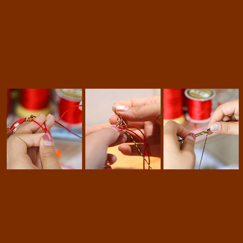 7.5mm Jade Abacus Bead Prosperity Bracelet Red String