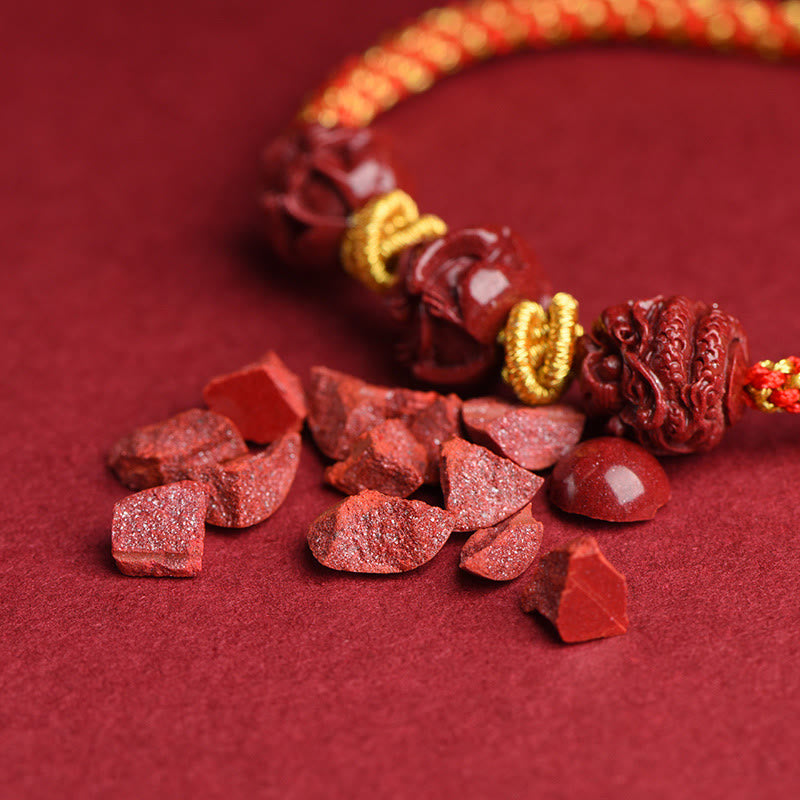 Cinnabar Chinese Zodiac Red String Bracelet for Luck & Protection
