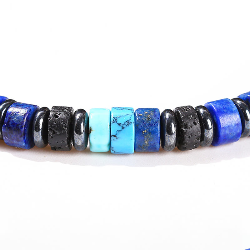 6mm Hematite Turquoise Lava Rock Spiritual Bracelet