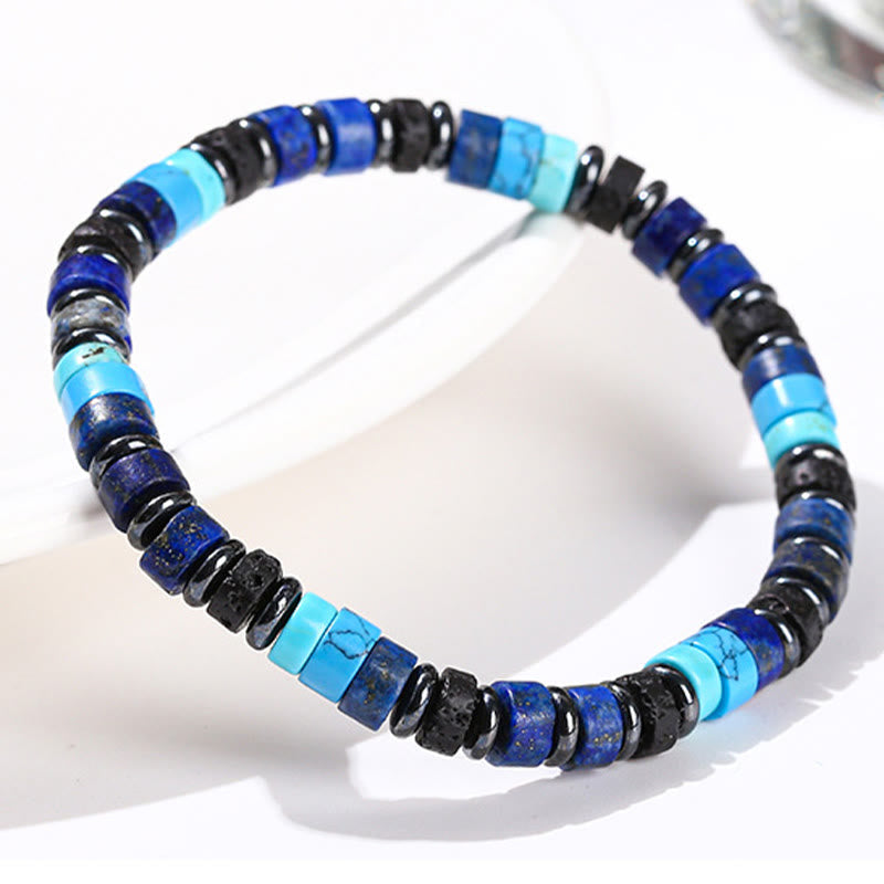 6mm Hematite Turquoise Lava Rock Spiritual Bracelet