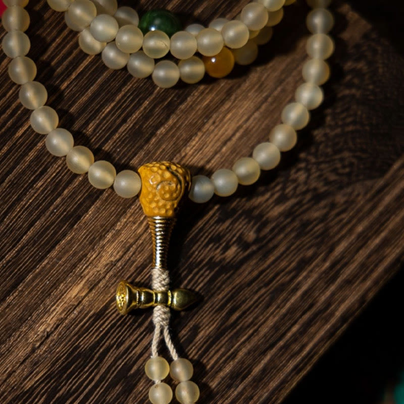 8mm Sheep Horn Chinese Zodiac Bracelet for Wealth & Protection