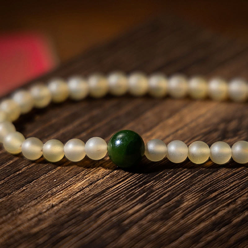 8mm Sheep Horn Chinese Zodiac Bracelet for Wealth & Protection
