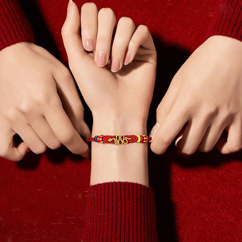 Adult Red String Eight Thread Peace Knot Protection Bracelet