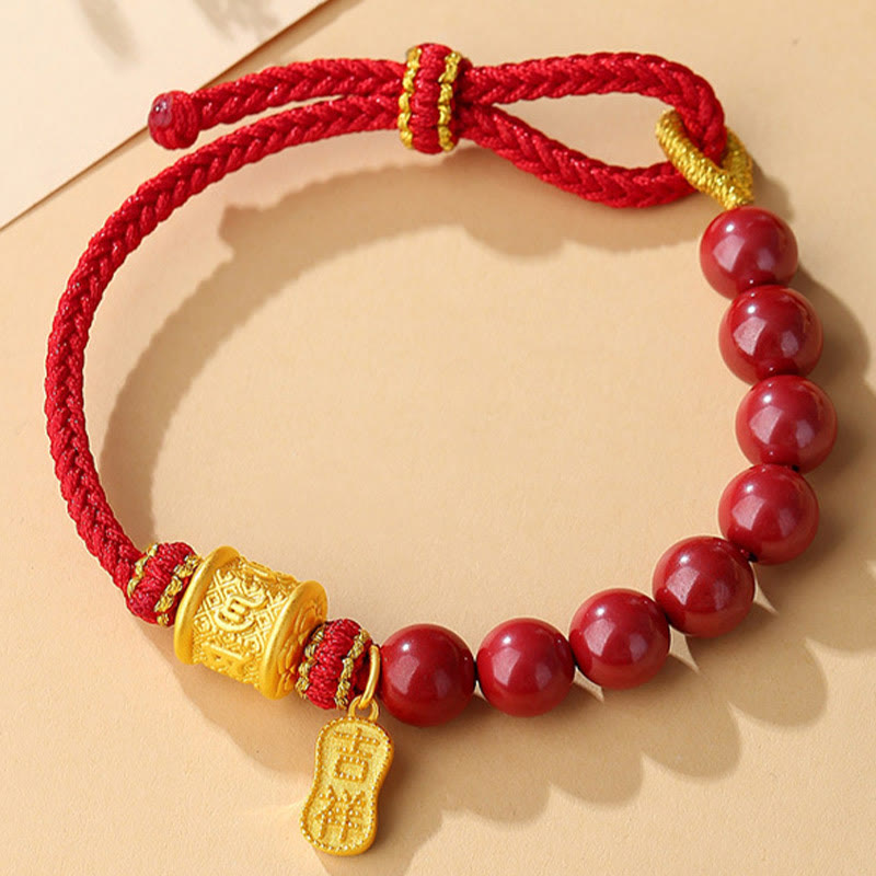 Cinnabar Om Mani Padme Hum Bracelet
