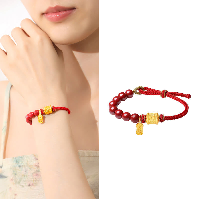 Cinnabar Om Mani Padme Hum Bracelet
