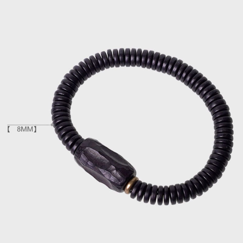 Bracelet d'équilibre classique en bois d'ébène troué de 8 mm pour la mise à la terre