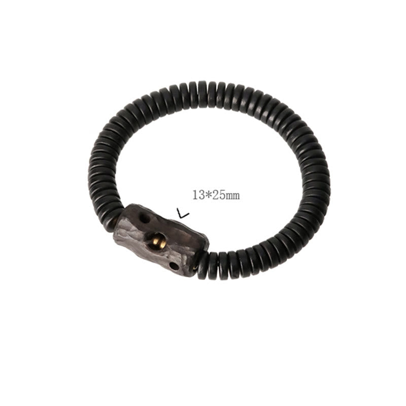 Bracelet d'équilibre classique en bois d'ébène troué de 8 mm pour la mise à la terre