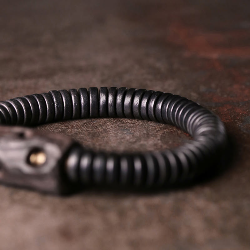 Bracelet d'équilibre classique en bois d'ébène troué de 8 mm pour la mise à la terre