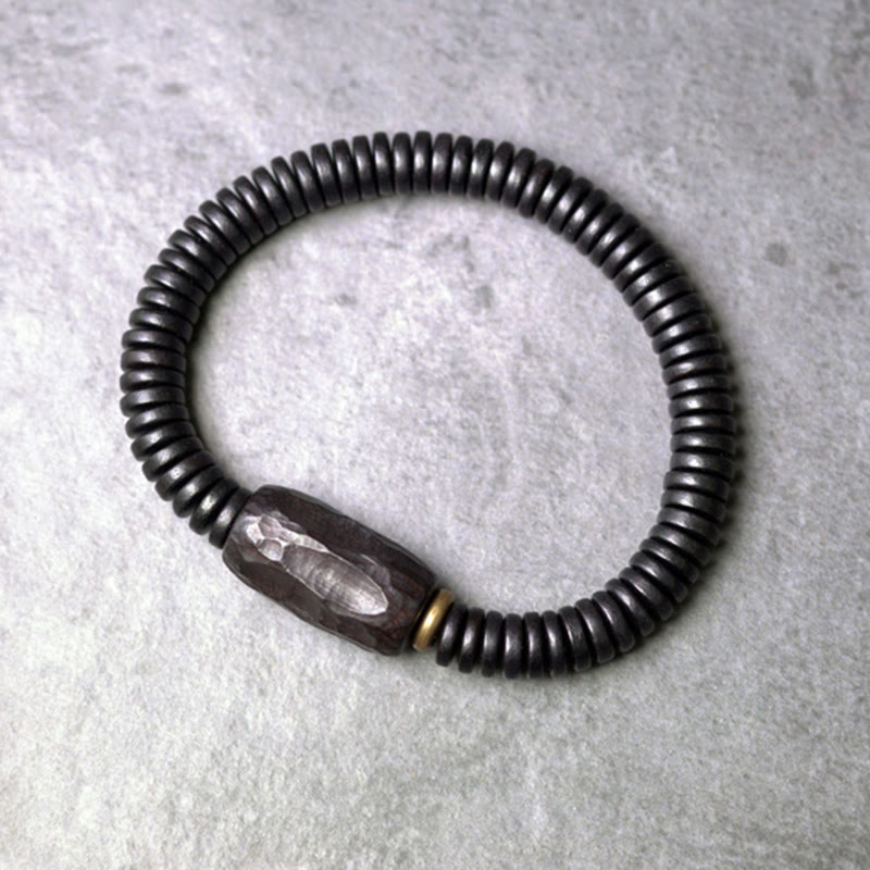 Bracelet d'équilibre classique en bois d'ébène troué de 8 mm pour la mise à la terre