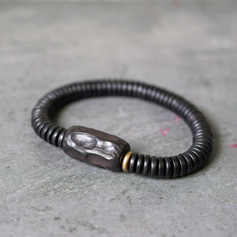 Bracelet d'équilibre classique en bois d'ébène troué de 8 mm pour la mise à la terre