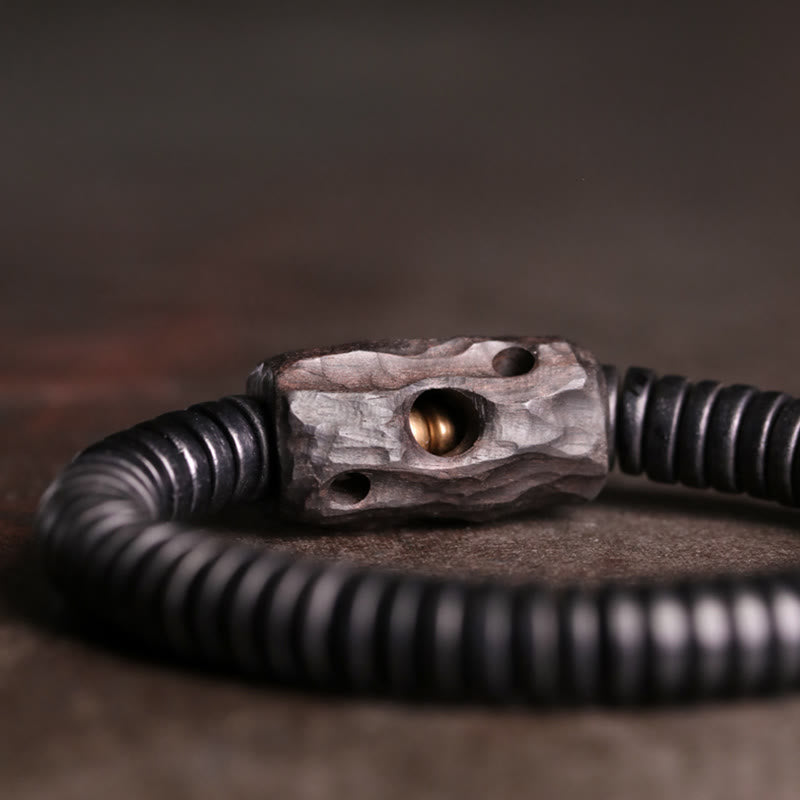 Bracelet d'équilibre classique en bois d'ébène troué de 8 mm pour la mise à la terre