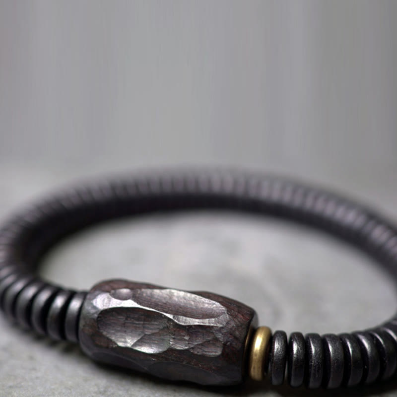 Bracelet d'équilibre classique en bois d'ébène troué de 8 mm pour la mise à la terre