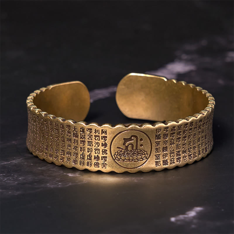 Great Compassion Mantra Copper Bracelet Bangle Adjustable Wrist