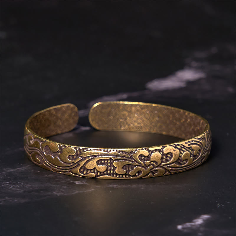 Copper Flowers Balance Self Care Adjustable Cuff Bracelet