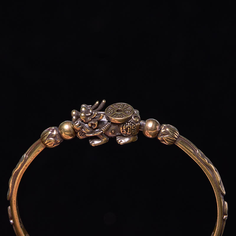 Adjustable Pi Xiu Copper Bracelet Bangle for Wealth & Luck