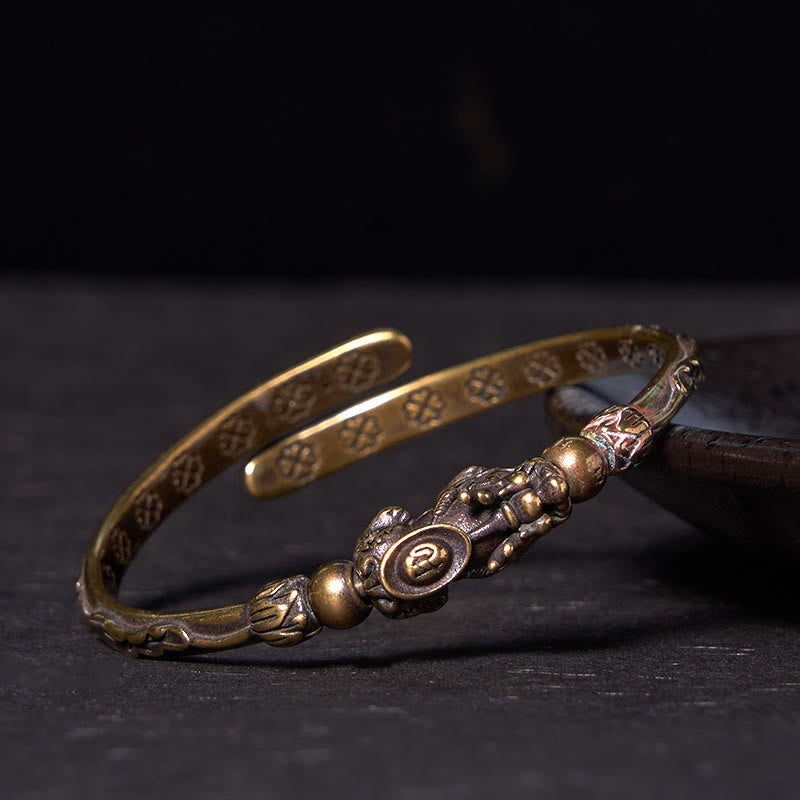 Adjustable Pi Xiu Copper Bracelet Bangle for Wealth & Luck