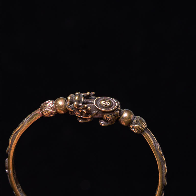 Adjustable Pi Xiu Copper Bracelet Bangle for Wealth & Luck