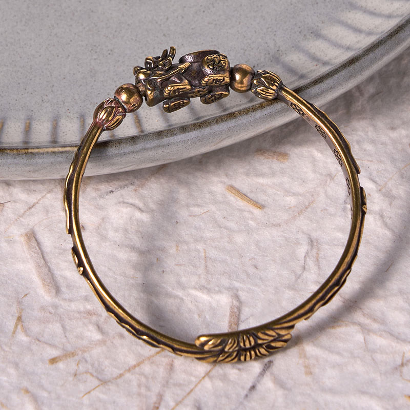 Adjustable Pi Xiu Copper Bracelet Bangle for Wealth & Luck