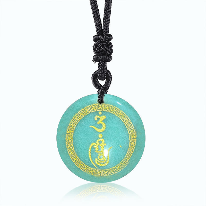 Vajra Swastika Pattern Black Obsidian Protection Necklace