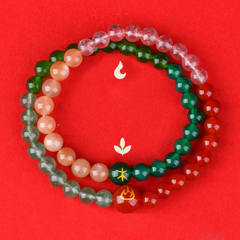 6mm Five Elements Spiritual Protection Bracelet for Harmony