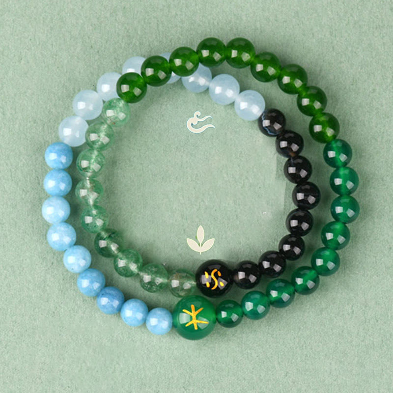 6mm Five Elements Spiritual Protection Bracelet for Harmony