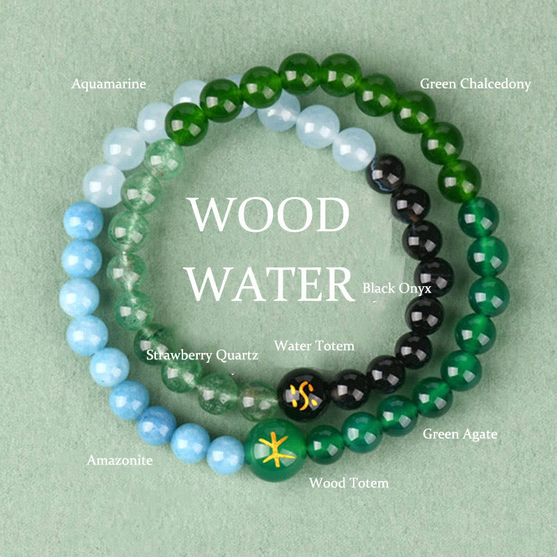 6mm Five Elements Spiritual Protection Bracelet for Harmony
