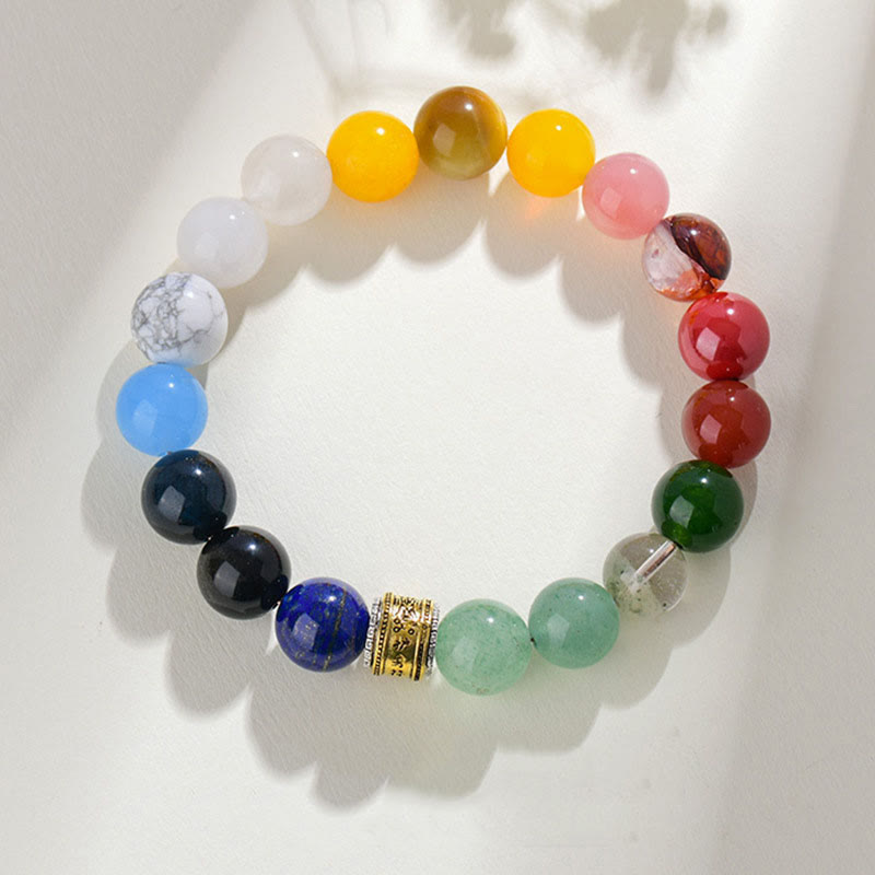 8mm Five Elements Yellow Agate Bracelet for Balance & Prosperity
